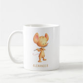 Cute Mouse Playing Flute Kaffeetasse (Links)