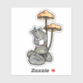 Cute Mouse Standing on Rocks, with Mushrooms Aufkleber (Blatt)