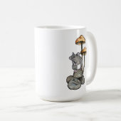 Cute Mouse Standing on Rocks, with Mushrooms Kaffeetasse (VorderseiteRechts)