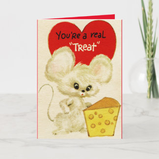 Cute Mouse Vintage Valentine's Day Feiertagskarte
