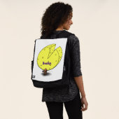 Cute mouse with cheese cartoon illustration rucksack (Ausgewaschen)