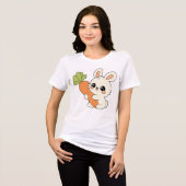 Cute Mouse Woman T-Shirt Tri-Blend Shirt (Vorderseite voll)