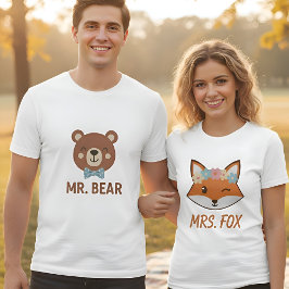 Cute Mr. Bear Men's Matching Couple  T-Shirt