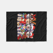 Cute Msky Christmas Dogs With Lights Long Sleeve Fleecedecke (Vorderseite (Horizontal))