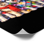 Cute Msky Christmas Dogs With Lights Long Sleeve Poster (Ecke)