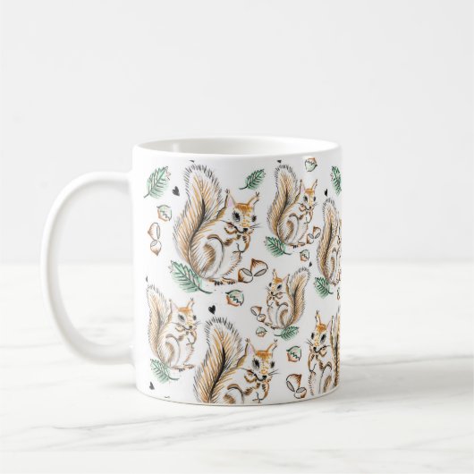 Cute mug with, liebenswerter Pattern-Squirrels Kaffeetasse (Links)