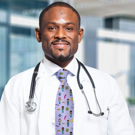 Cute Multicultural Germ Fighting Docs and Nurses Krawatte