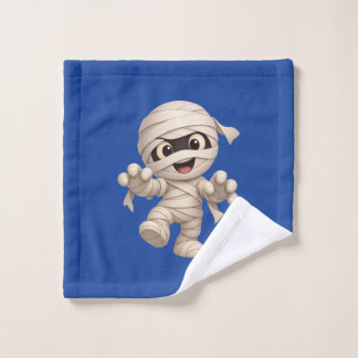Cute Mummy Halloween Cartoon Illustration Badhandtuch Set