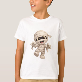Cute Mummy Halloween Cartoon Illustration T-Shirt