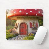 Cute Mushroom Cottage Mousepad (Mit Mouse)