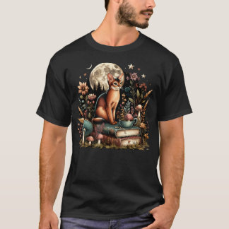 Cute Mushroom Cottagecore Aesthetic Abyssinian Cat T-Shirt