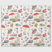 Cute Mushroom Frog Snail Forest Pattern Geschenkpapier (Flach)