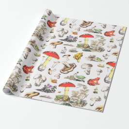 Cute Mushroom Frog Snail Forest Pattern Geschenkpapier