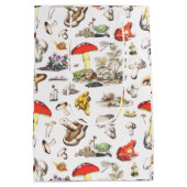 Cute Mushroom Frog Snail Forest Pattern Mittlere Geschenktüte (Rückseite)
