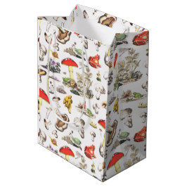 Cute Mushroom Frog Snail Forest Pattern Mittlere Geschenktüte