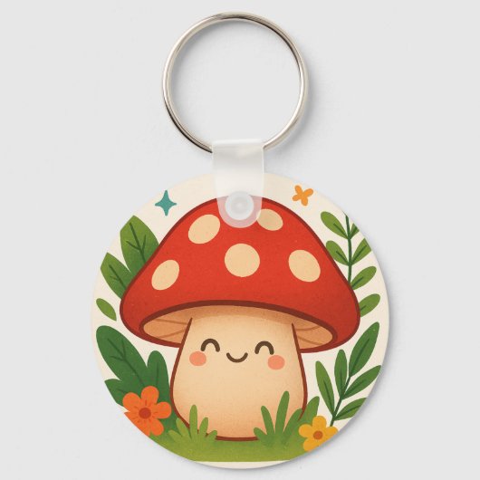 Cute Mushroom Keychain Schlüsselanhänger (Vorderseite)