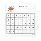 Cute mushroom monthly challenge  notizblock (Vorderseite)