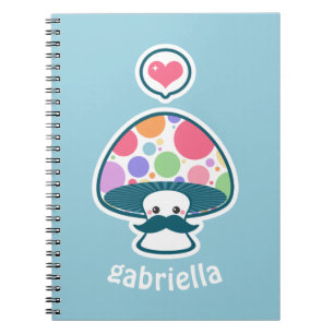 Cute Mushroom with Mustache Notizblock