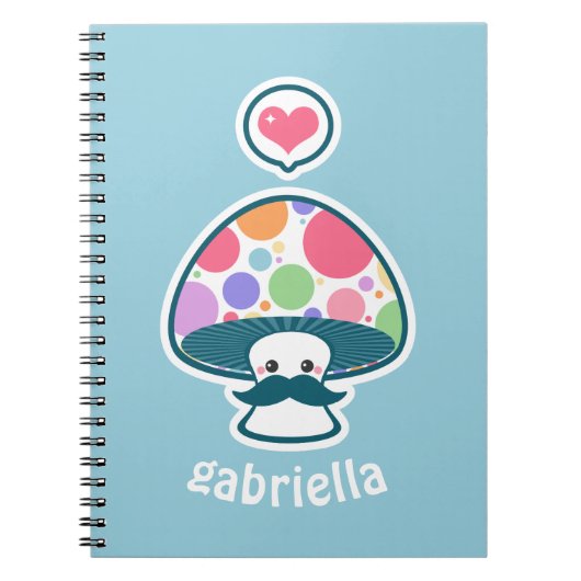 Cute Mushroom with Mustache Notizblock (Vorderseite)