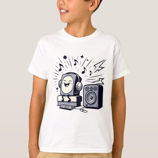Cute Music Lover – Fun Cartoon Kids T-Shirt (Vorderseite)