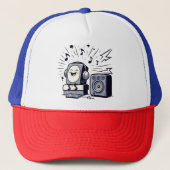 Cute Music Lover – Fun Cartoon Music Cap 01 Truckerkappe (Vorderseite)