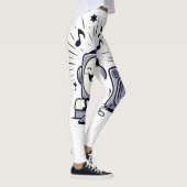 Cute Music Lover – Fun Cartoon Workout Leggings (Rechts)