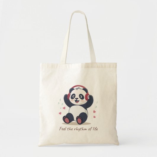 Cute Music Panda Tragetasche (Vorne)