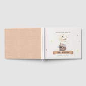 Cute Muted Teddy Hot Air Balloon Kids Birthday Gästebuch (Voll)