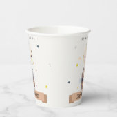 Cute Muted Teddy Hot Air Balloon Kids Birthday Pappbecher (Links)