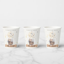 Cute Muted Teddy Hot Air Balloon Kids Birthday