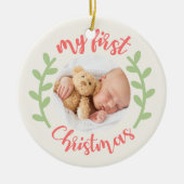 Cute My First Christmas Baby Photo Keramik Ornament (Vorne)