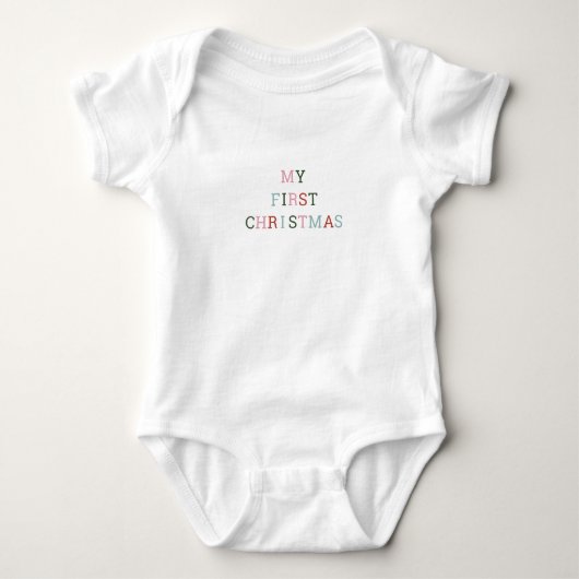 Cute My First Christmas Festive Quote Baby Strampler (Vorderseite)