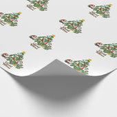 Cute My First Christmas Tree Name Pattern Geschenkpapier (Ecke)