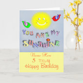 Cute My Sunshine Personalised Birthday Card Karte (Gelbe Blume)