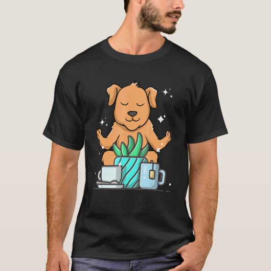 Cute Namaste Dog Do Yoga Gardening Coffee T-Shirt (Vorderseite)