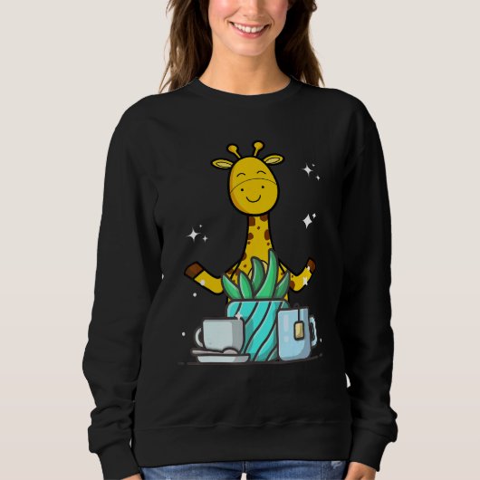 Cute Namaste Giraffe Do Yoga Gardening Coffee Sweatshirt (Vorderseite)