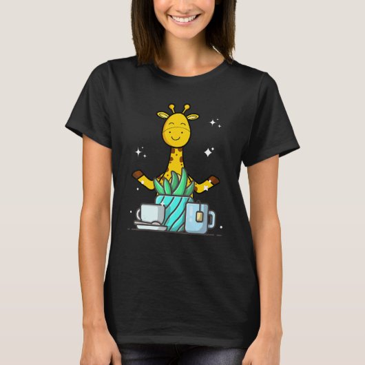 Cute Namaste Giraffe Do Yoga Gardening  Coffee T-Shirt (Vorderseite)