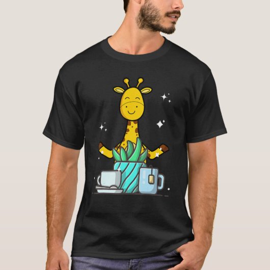 Cute Namaste Giraffe Do Yoga Gardening Coffee T-Shirt (Vorderseite)