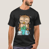 Cute Namaste Owl Do Yoga Gardening  Coffee T-Shirt (Vorderseite)
