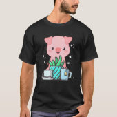 Cute Namaste Pig Do Yoga Gardening  Coffee T-Shirt (Vorderseite)