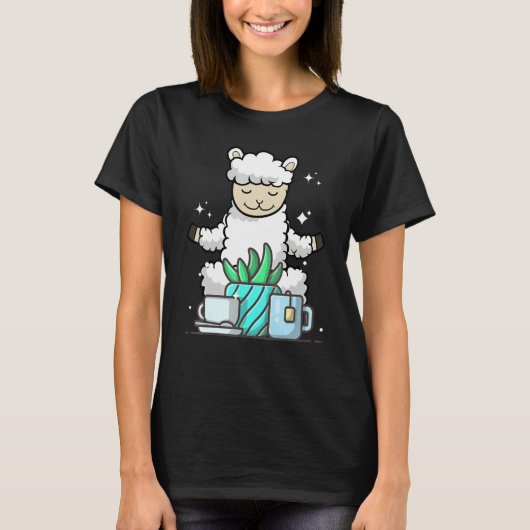 Cute Namaste Sheep Do Yoga Gardening Coffee T-Shirt (Vorderseite)