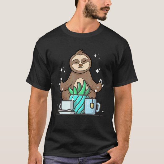 Cute Namaste Sloth Do Yoga Gardening  Coffee T-Shirt (Vorderseite)
