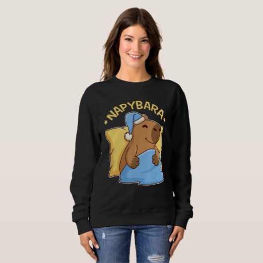 Cute Napping Capybara Pyjama  Nappybara Sweatshirt (Vorne ganz)
