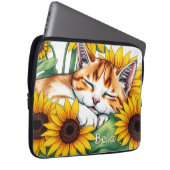 Cute Napping Kitten and Sunflowers Personalized Laptopschutzhülle (Vorne Rechts)