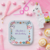 Cute Narwhal fish Pattern Watercolor Under the Sea Pappteller (Party)