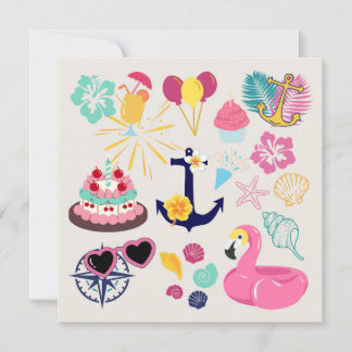 Cute Nautical Birthday Invitation Einladung