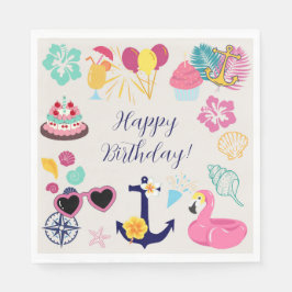 Cute Nautical Birthday Serviette