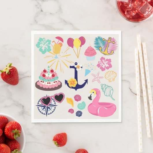 Cute Nautical Birthday Serviette (Beispiel)