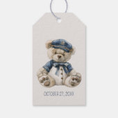 Cute Nautical Blue Baby Bear Baby Shower Geschenkanhänger (Rückseite)