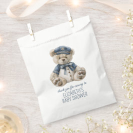 Cute Nautical Blue Baby Bear Baby Shower Geschenktütchen